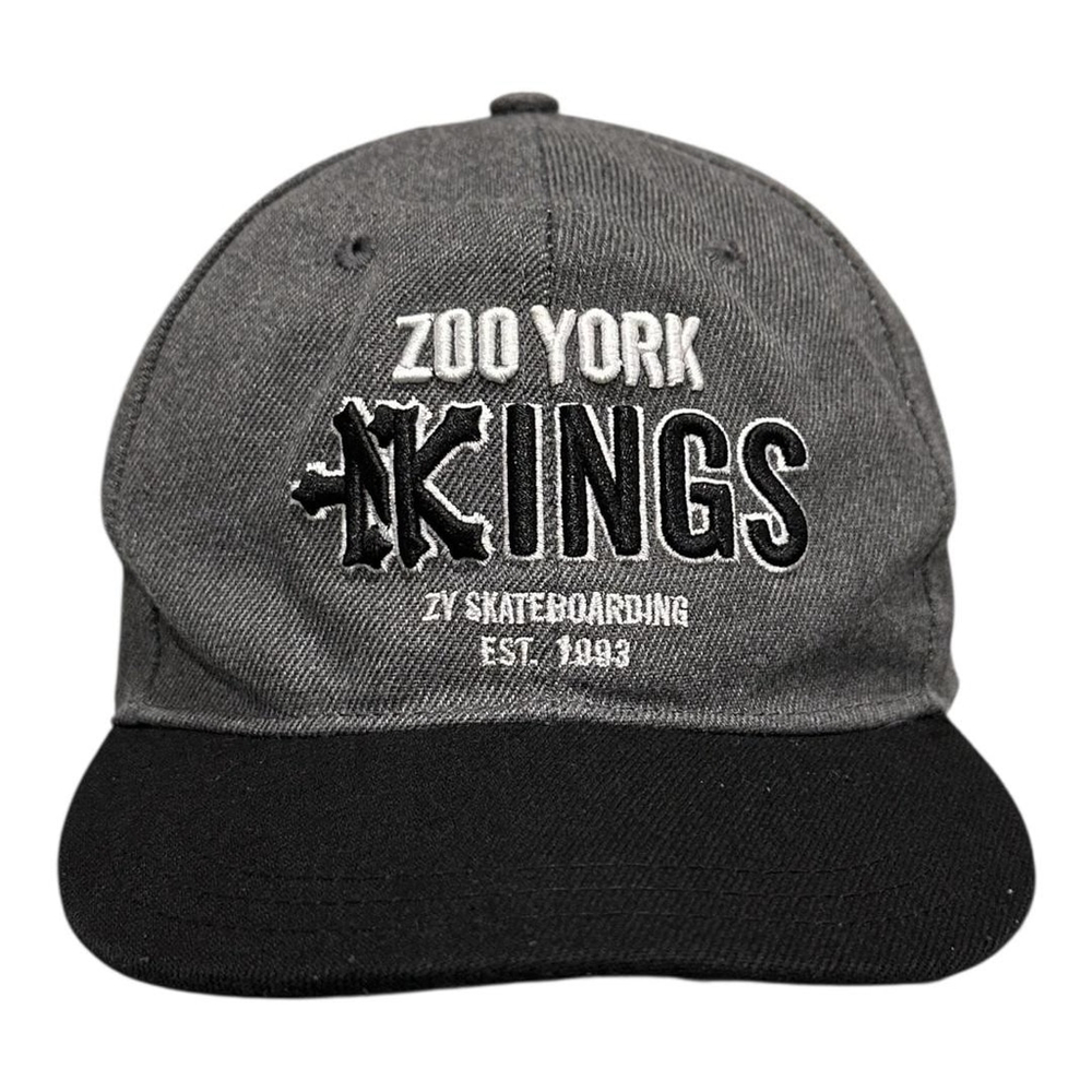 Zoo York Hat Cap Snap Back Youth One Size Gray Black Kings Skateboarding Boys